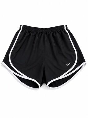 Nike‎ Womens Dri-FIT Athletic Running Shorts Black White Piping Large